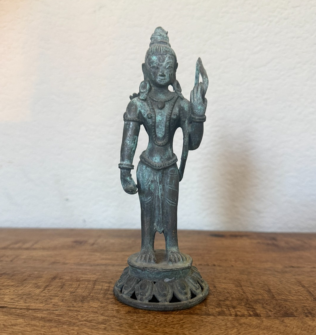 Antique Guardian Statue - Rama Warrior God, India Bronze Sculpture