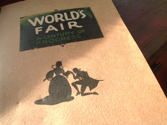 1933 antique CHICAGO WORLD\'S FAIR SCRAPBOOK w Maps Tickets Photos Stamps 44pgs 1933 antique CHICAGO WORLD\'S FAIR SCRAPBOOK w Maps Tickets Photos Stamps 44pgs