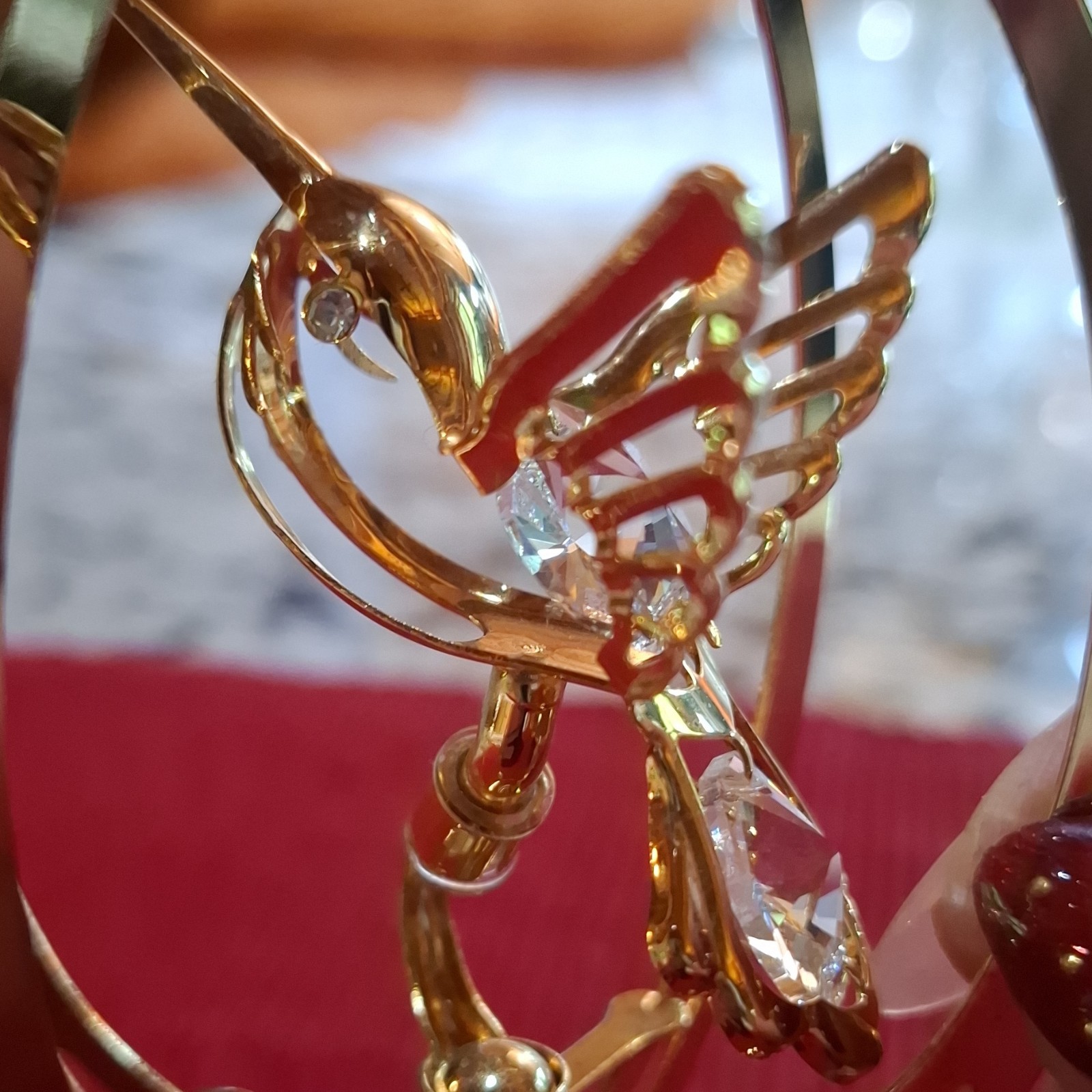 Mascot USA 24K Gold Plated Australian Crystal Hummingbird Ornament-Excellent