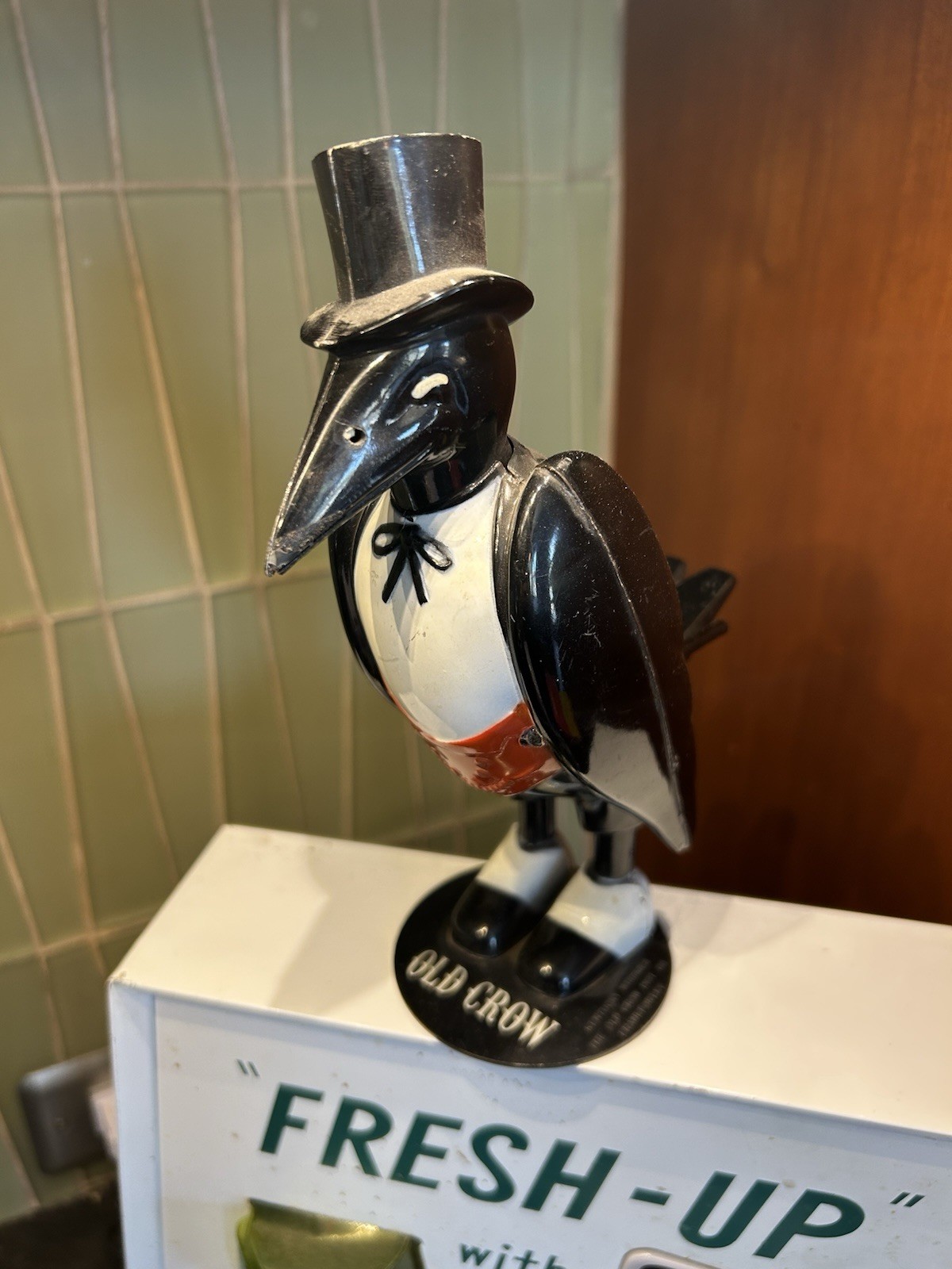 Vintage Advertising Figure Statue Mascot Old Crow Plastic Statue Classic Icon