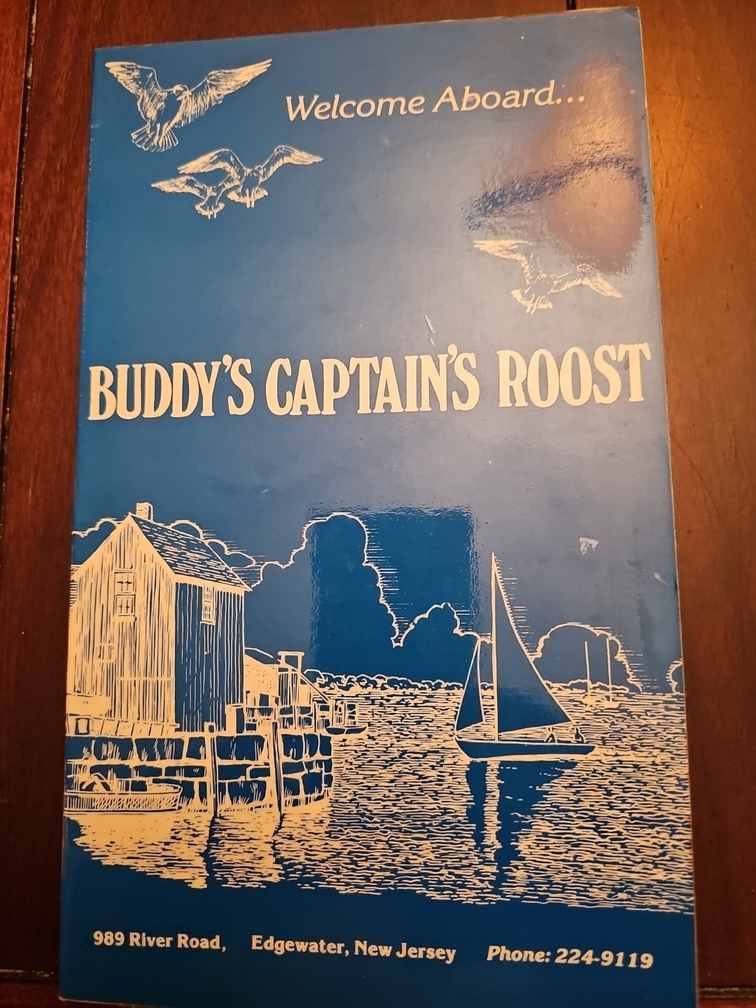 Vintage Buddy\'s Captain\'s Roost Restaurant Menu River Rd Edgewater NJ