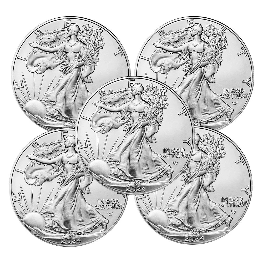 Lot of 5 - 💲$ 2024 American Siver Eagle 0.999 Fine🦅 Lot of 5 - 💲$ 2024 American Siver Eagle 0.999 Fine🦅