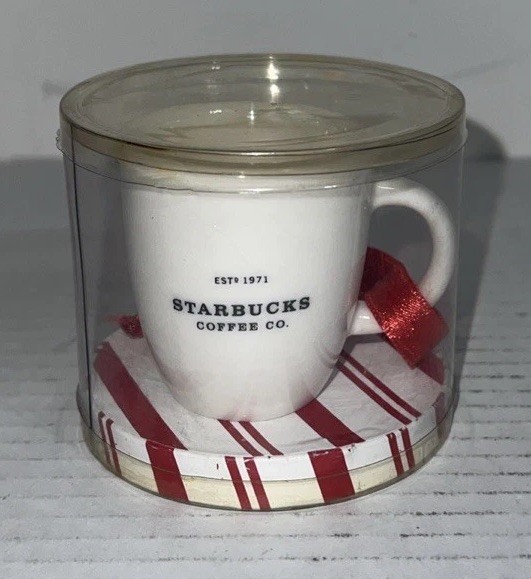 Miniature Starbucks Mini Abbey White Cappuccino Expresso Cup Ornament VNT 178618 Miniature Starbucks Mini Abbey White Cappuccino Expresso Cup Ornament VNT 178618