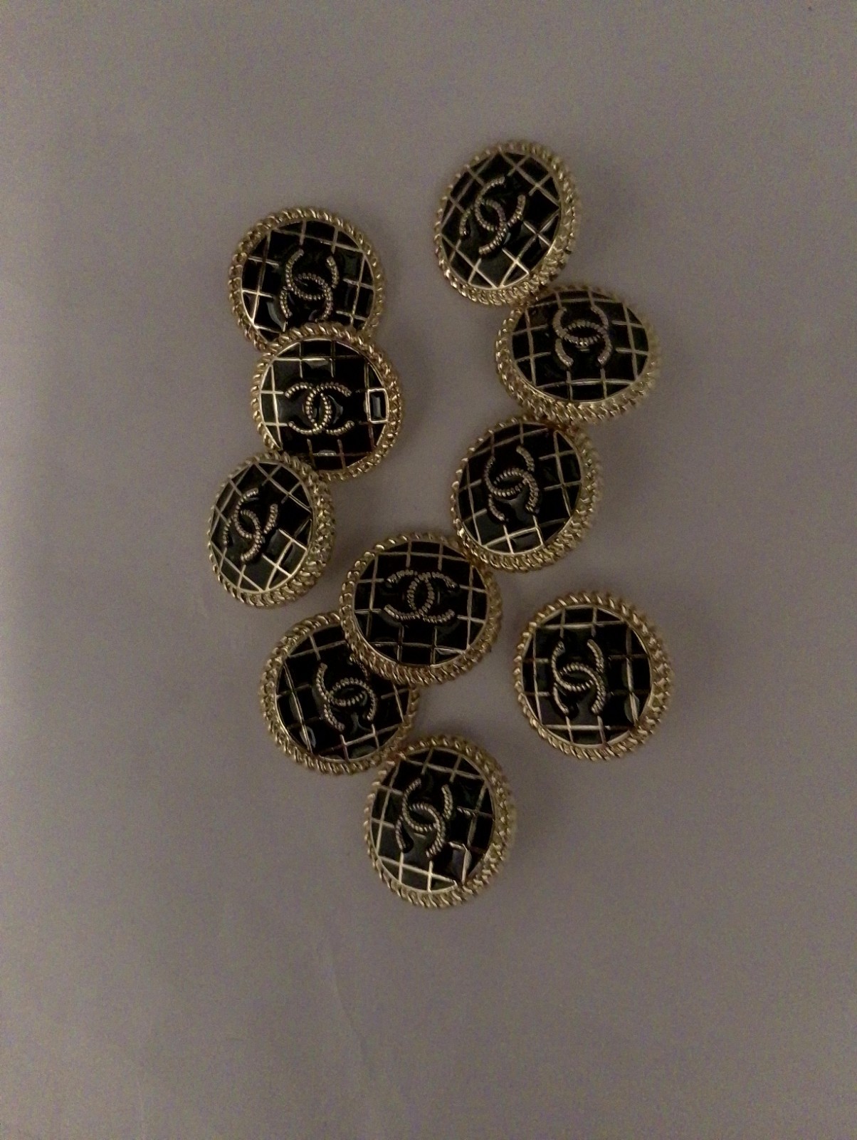 Stamped Lot Of ten 20Mm Designer Cc Vintage Button Gold Tone Chanel 10 BUTTONS Stamped Lot Of ten 20Mm Designer Cc Vintage Button Gold Tone Chanel 10 BUTTONS