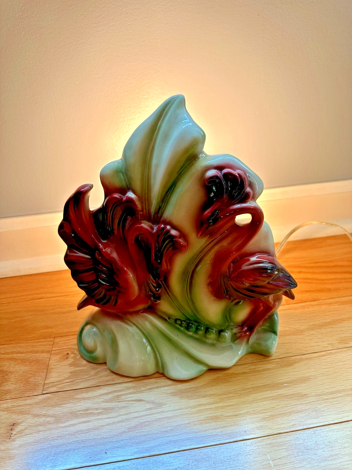 Vintage 1950s Maddux of California Double Pink Flamingos TV Lamp, RARE