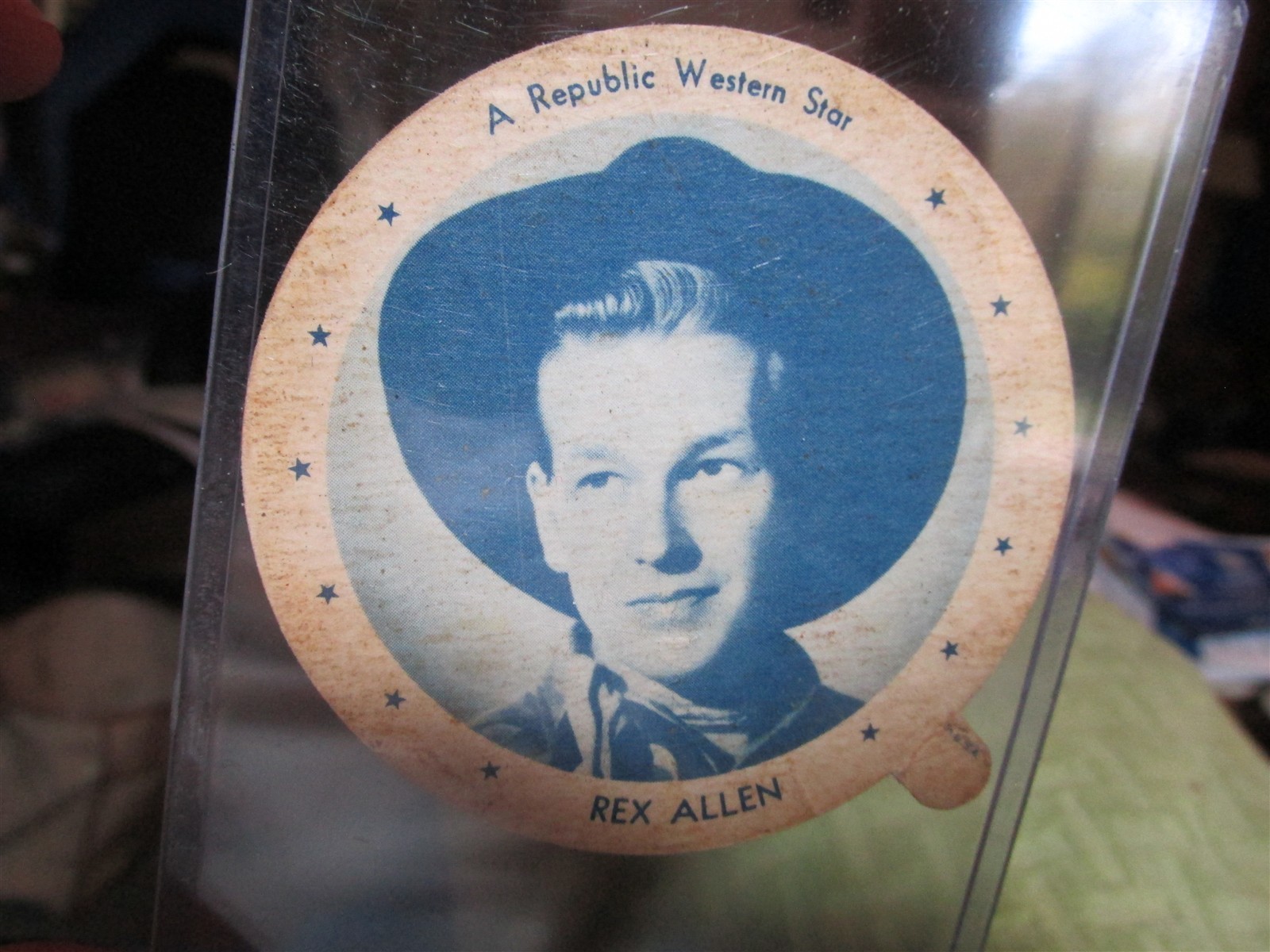 Cincinnati Ohio Meadow Gold Dixie Ice Cream lid Rex Allen -Republic Western Star Cincinnati Ohio Meadow Gold Dixie Ice Cream lid Rex Allen -Republic Western Star