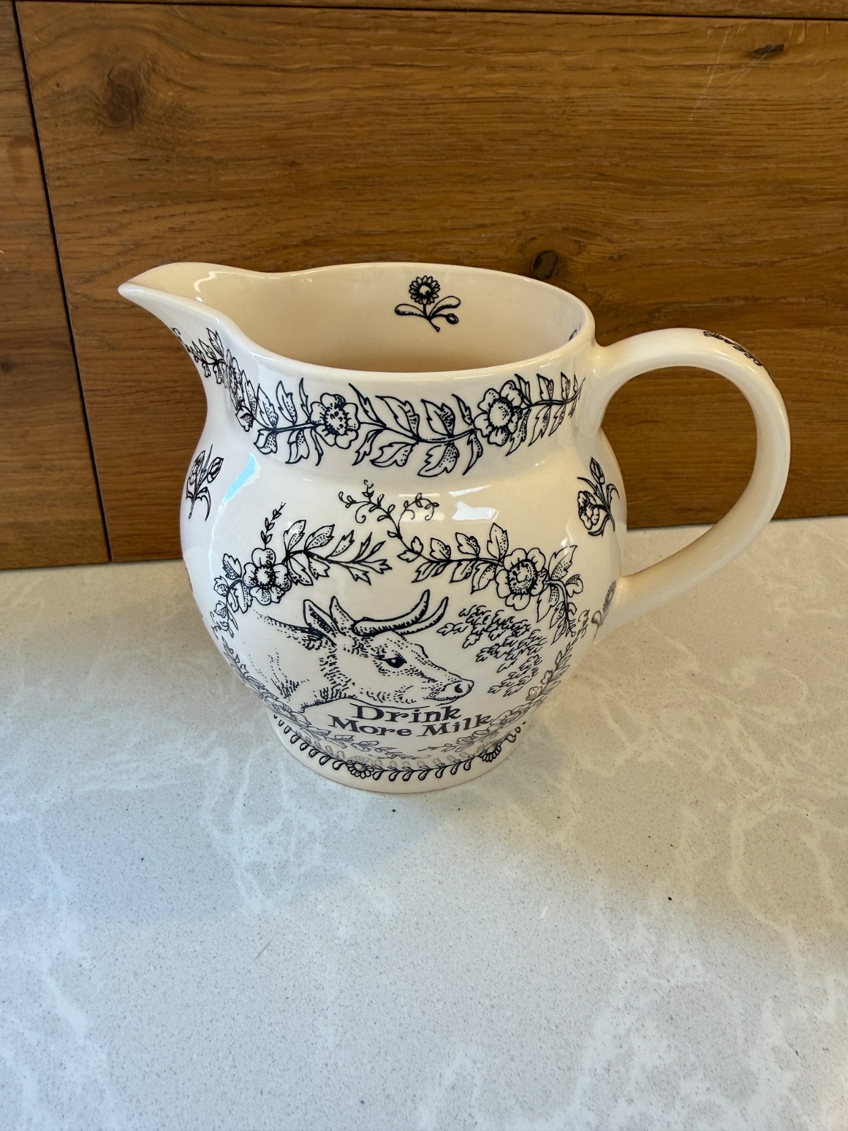 Emma Bridgewater Dairy Pitcher Black & White Ceramic Happy Cows Sweet Milk