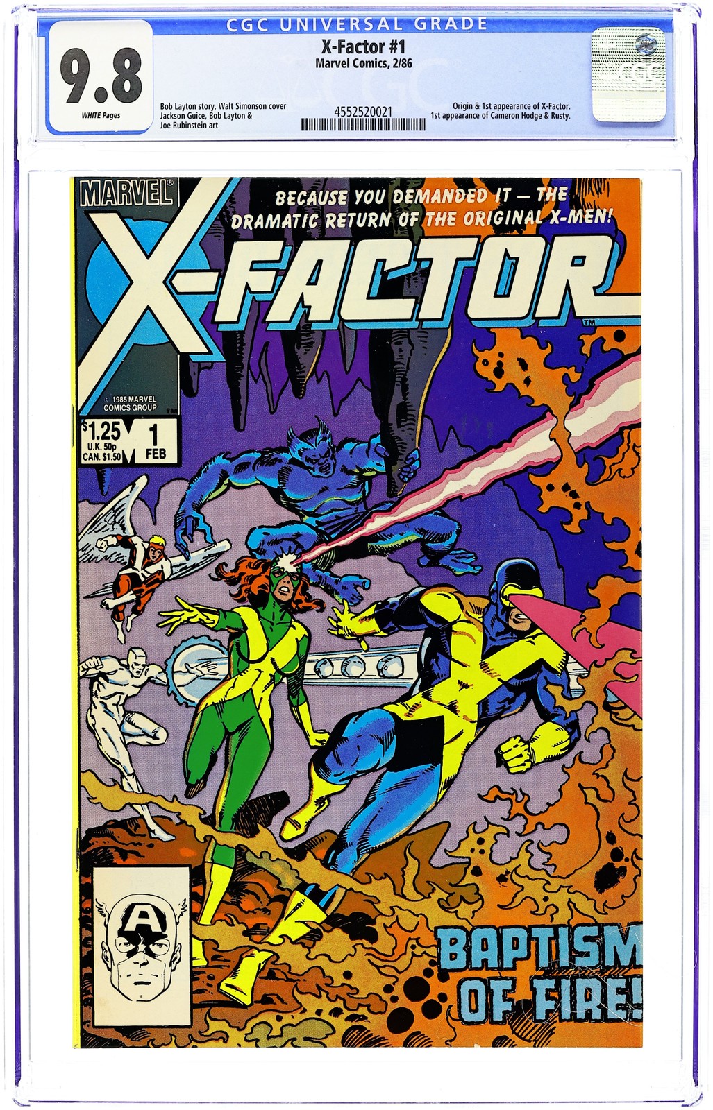 X-Factor 1D CGC 9.8 1986 4552520021 1st app. X-Factor