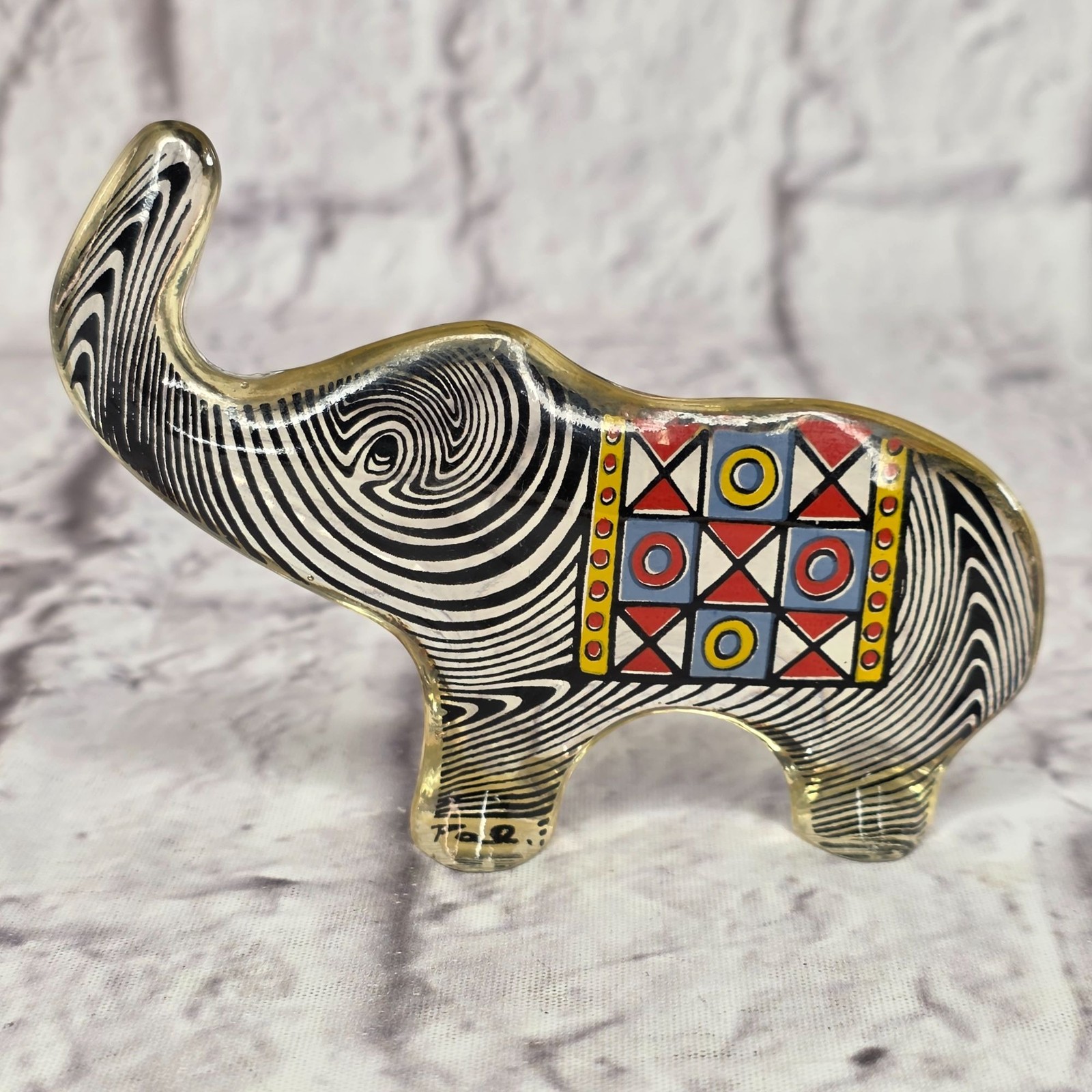 Vintage Abraham Palatnik Acrylic Lucite Elephant Figurine Sculpture MCM Brazil