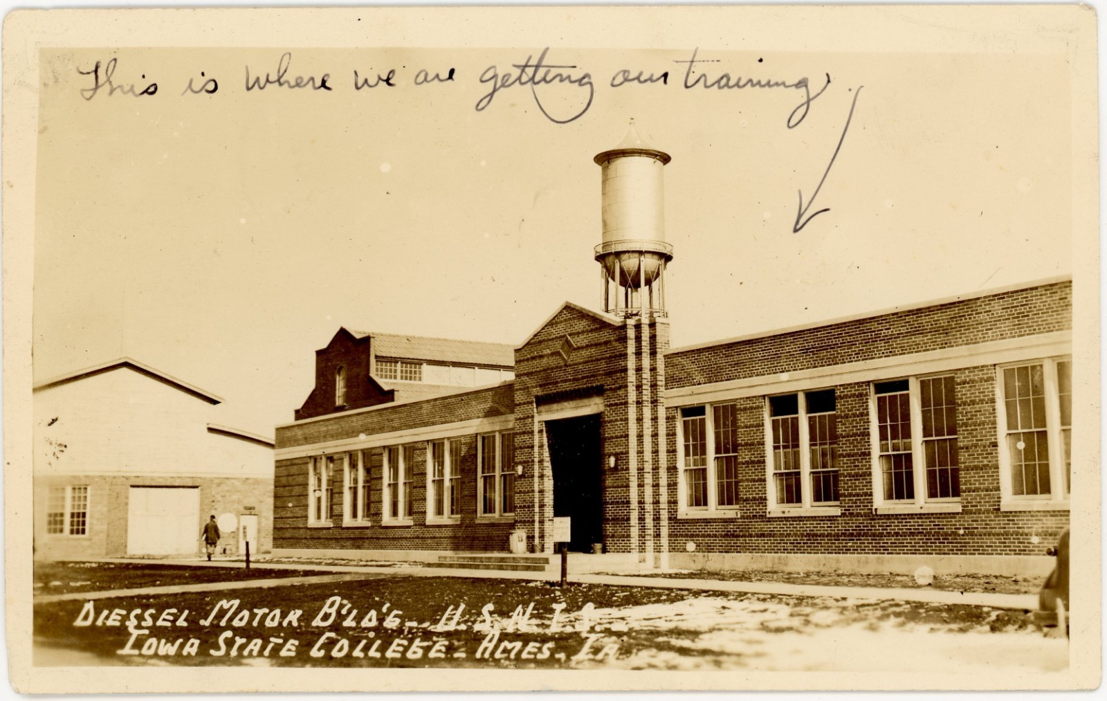 1940s Diesel Motor Bldg USNTS Iowa State College Ames IA WWII Navy Training RPPC