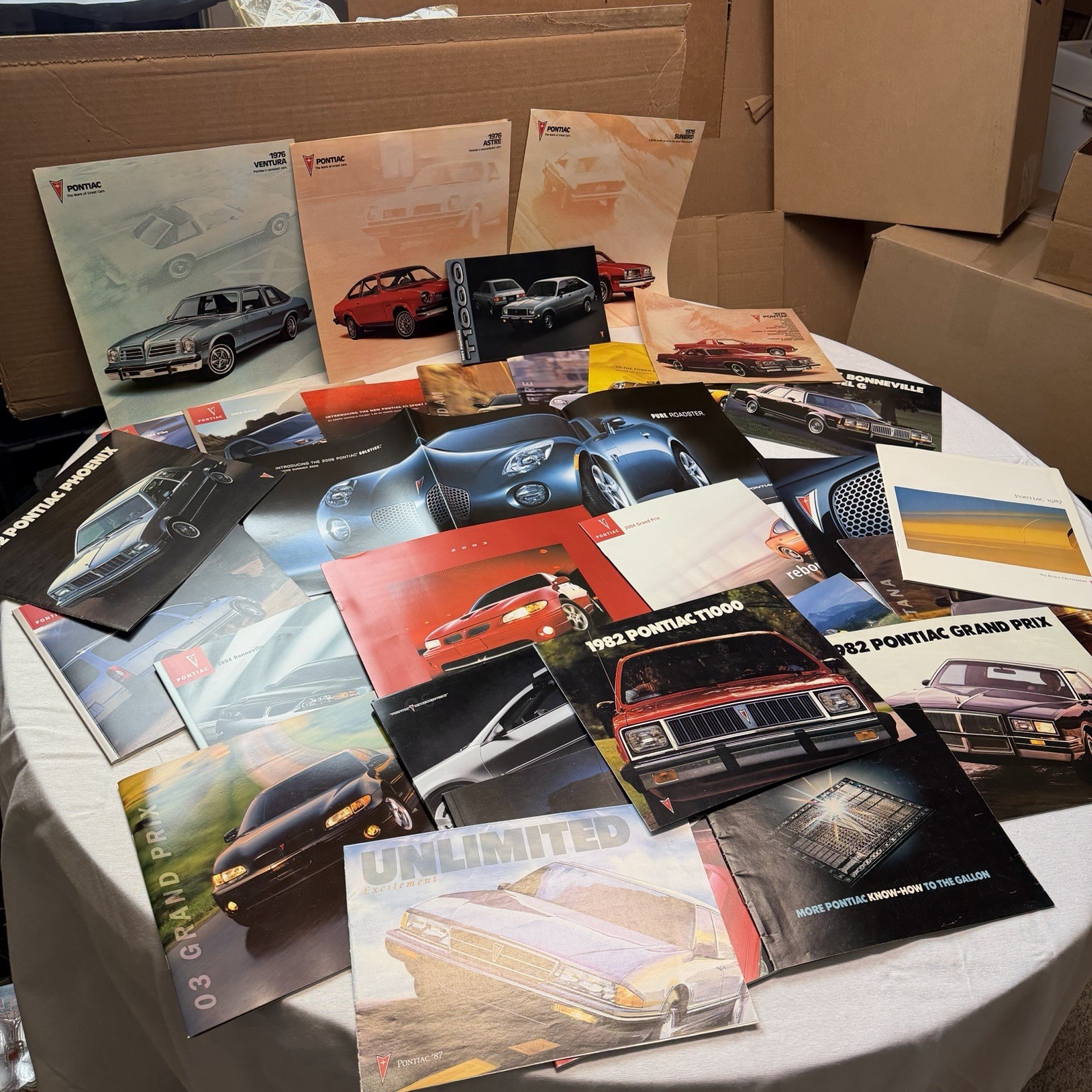 Vintage Pontiac Sales Brochure Lot GTO Firebird Grand Prix Solstice 1970s-2000s