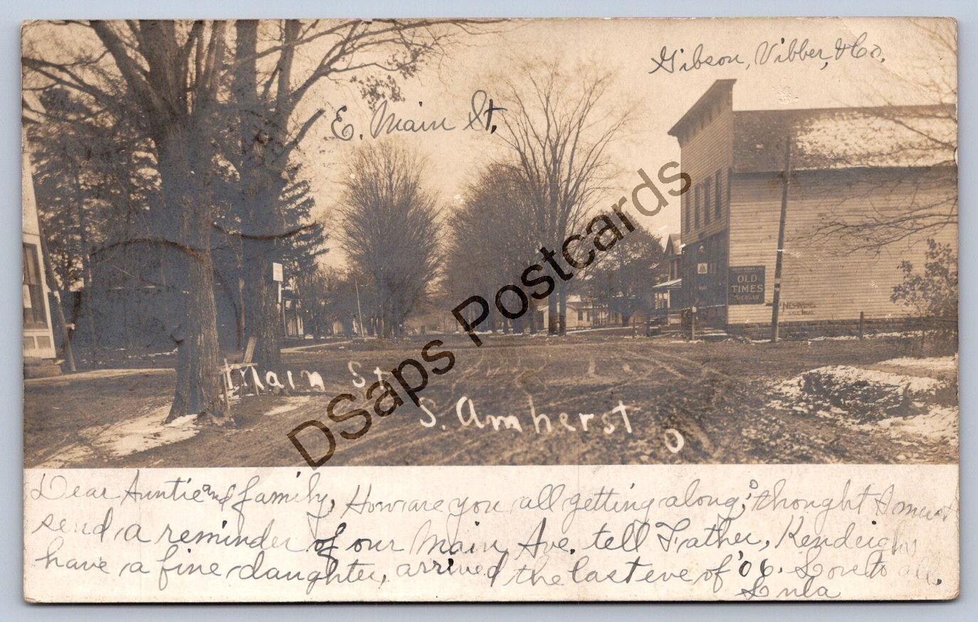WA1/ South Amherst Ohio RPPC Postcard c1910 Main Street Stores Homes 96
