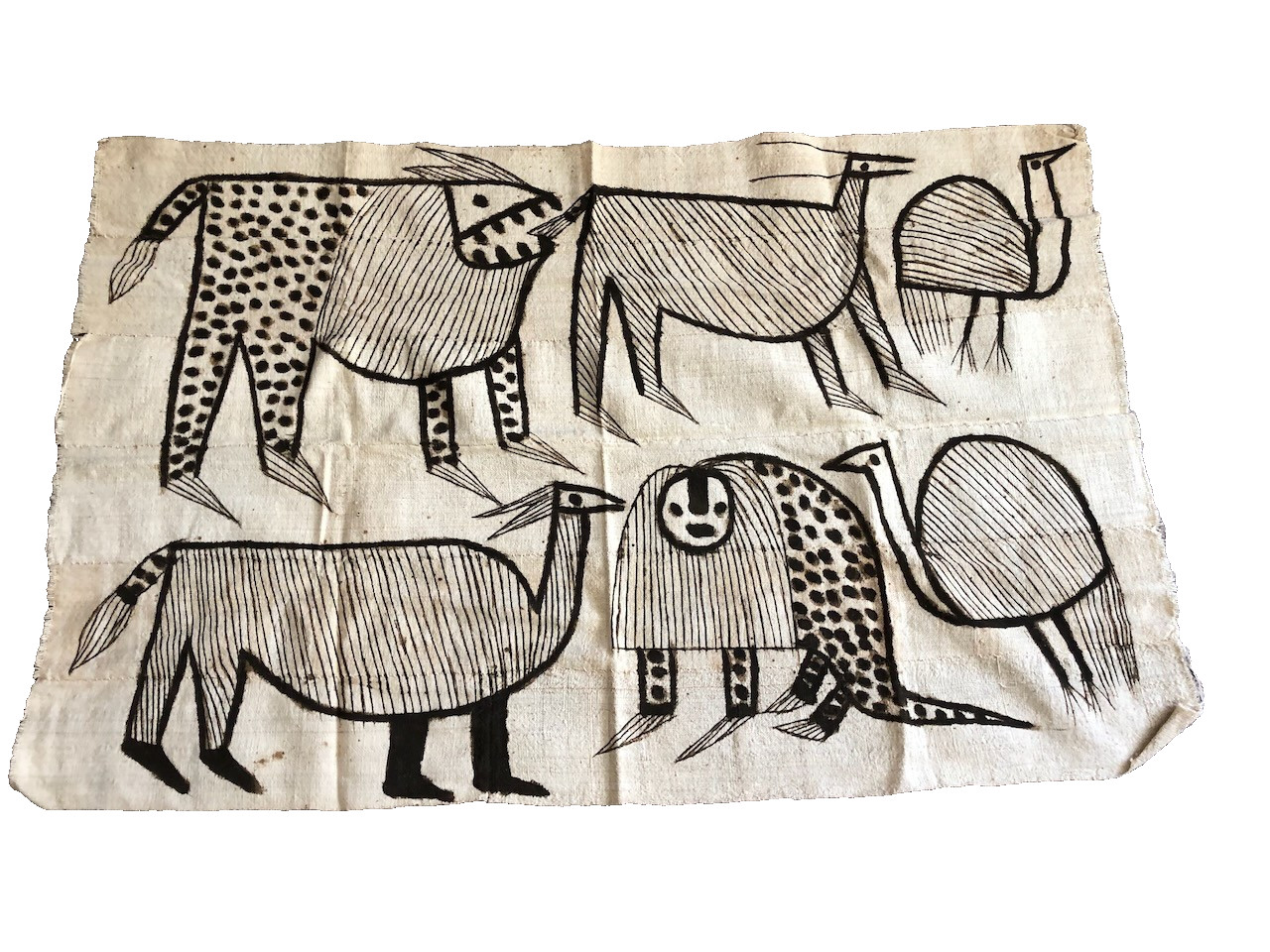 Vintage Korhogo Traditional handspun fabric painted by Senufo African Tribe Vintage Korhogo Traditional handspun fabric painted by Senufo African Tribe