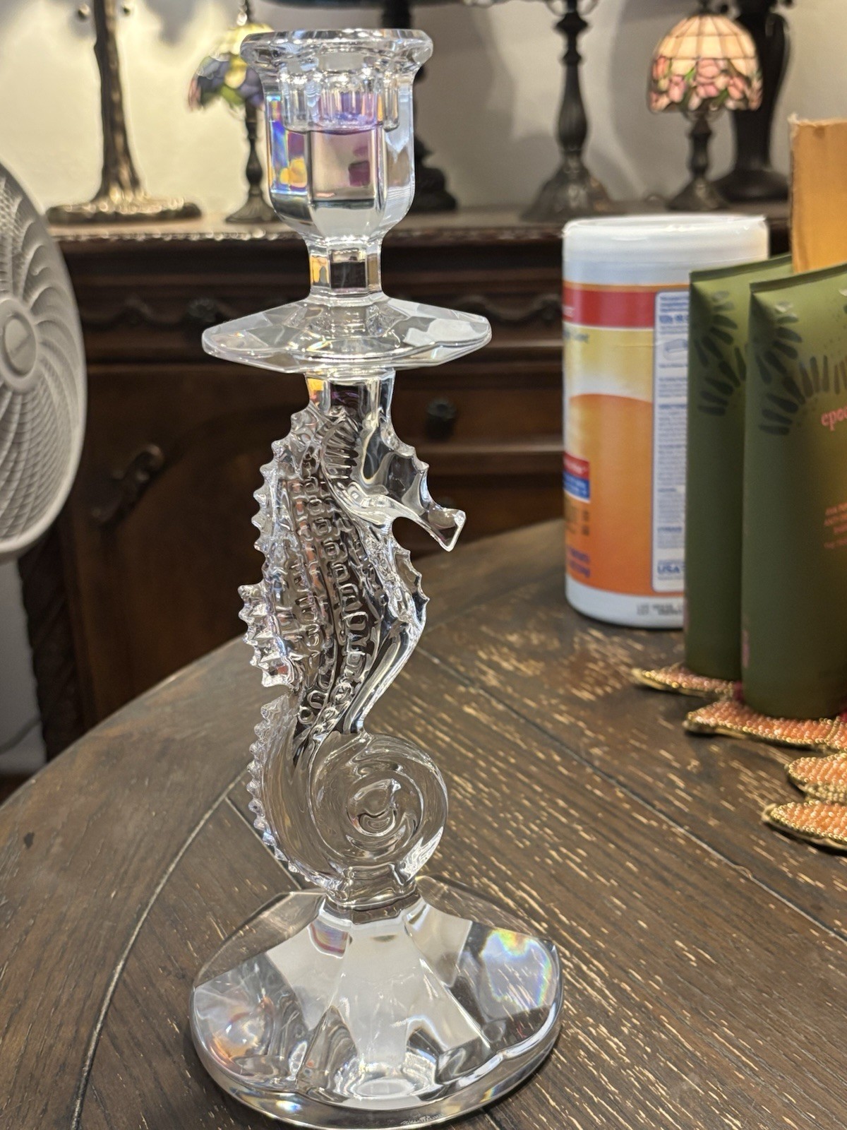Waterford Crystal Seahorse Candlestick 11\