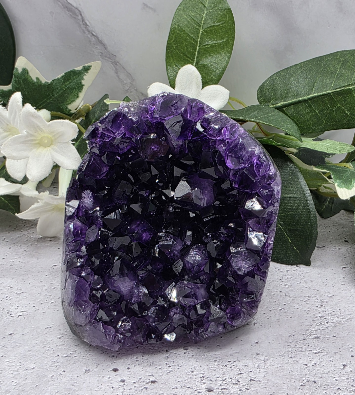 Natural Uruguay Amethyst Standing Cluster Deep Purple Crystal Display Specimen