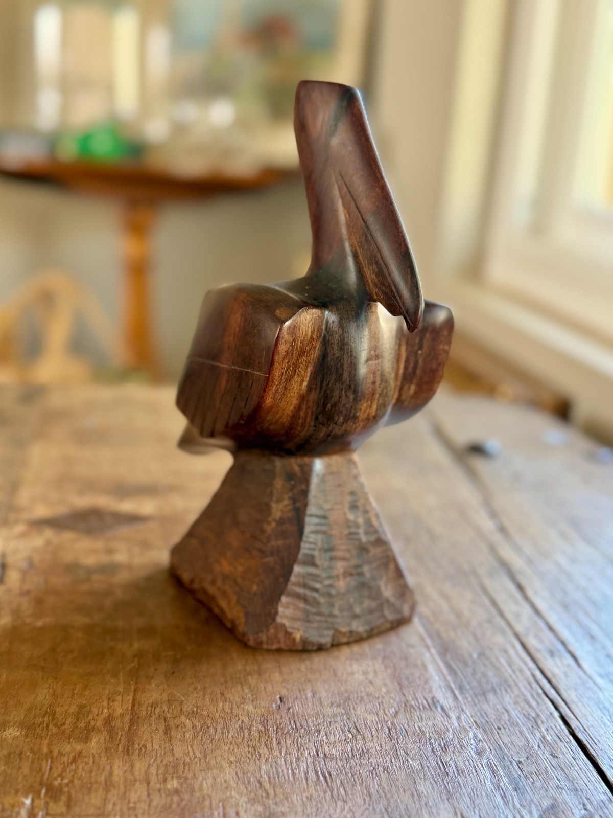 Mercedes Diaz Hand Carved Seri Comcaac Ironwood Pelican Sonora Mexico Folk Art