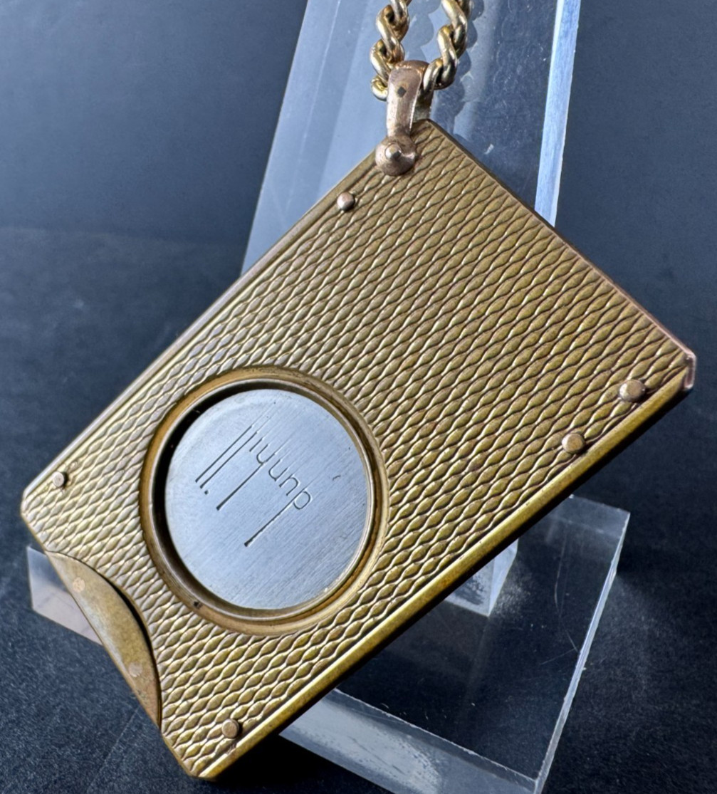 Vintage Signed DUNHILL London Bronze Cased Cigar Cutter with Gold Filled Chain Vintage Signed DUNHILL London Bronze Cased Cigar Cutter with Gold Filled Chain