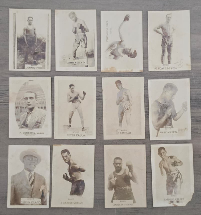 1926-27 AGUILITAS INTERNATIONAL BOXERS CUBAN TOBACCO CARDS LOT OF (12). 1926-27 AGUILITAS INTERNATIONAL BOXERS CUBAN TOBACCO CARDS LOT OF (12).