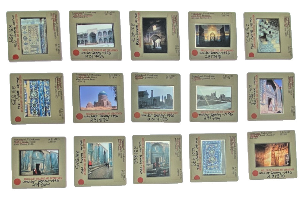 30 Vintage 35mm Slides -Samarkand Uzbekistan, Islamic Architecture, Mosaic