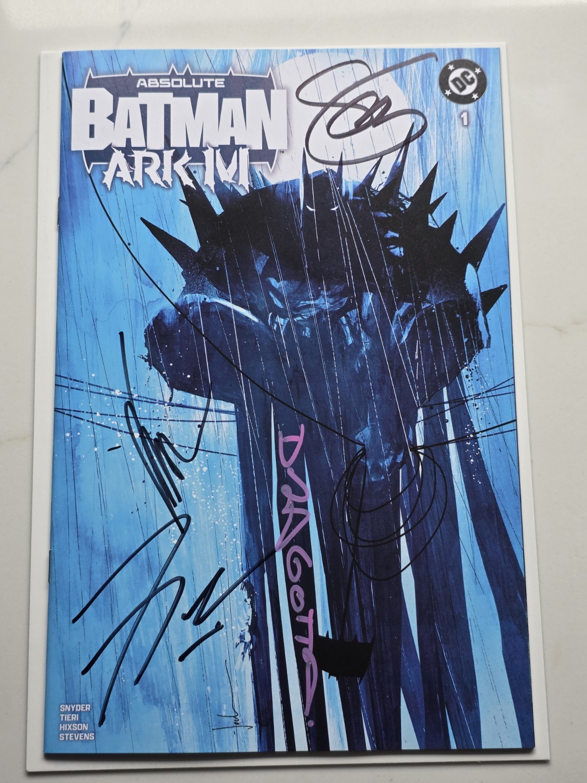 Absolute Batman Ark M Special 1 Variant 4x signed Jock,Tieri,Snyder,Dragotta COA