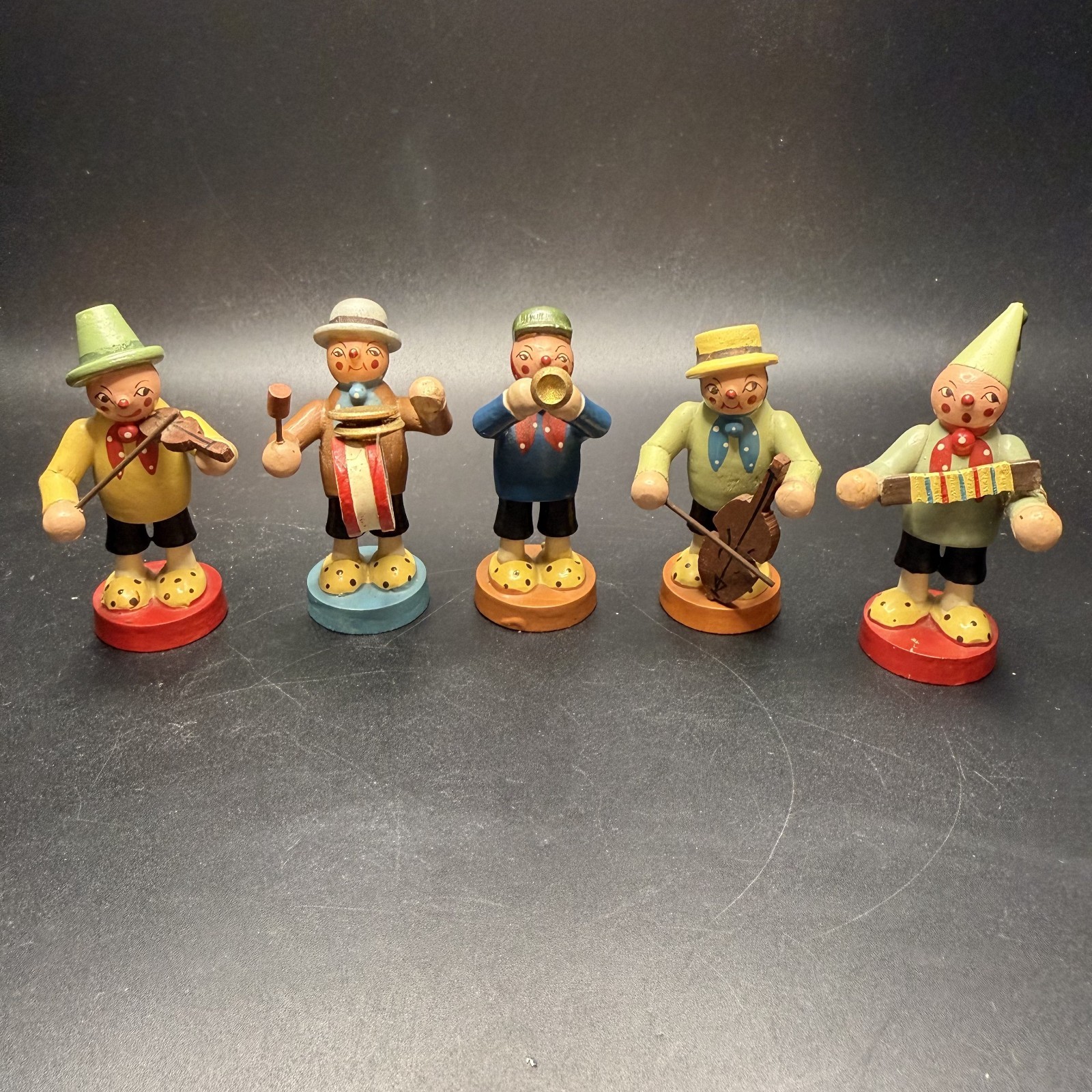 Vtg Erzgebirge Wood Street Band Musicians 5 Piece German Richard Glasser