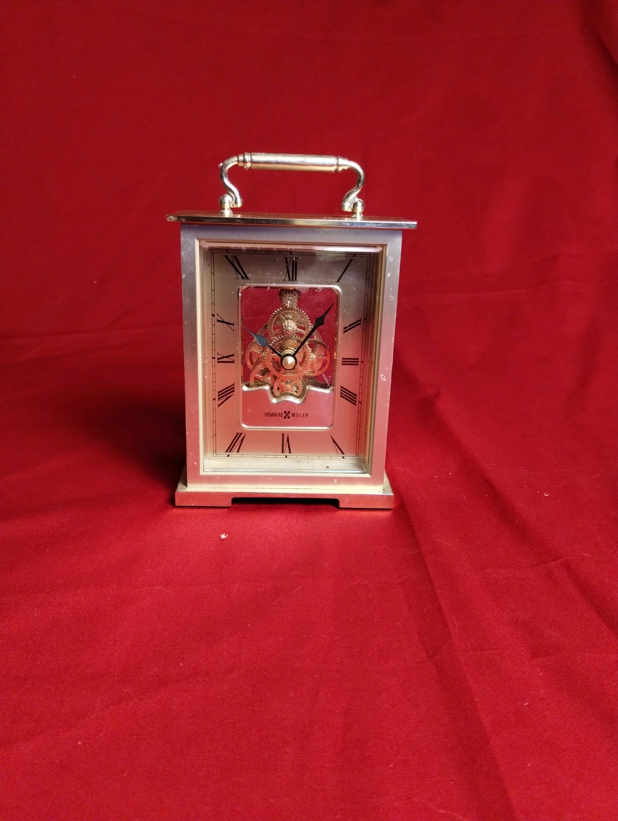 Vintage Howard Miller Table Clock  Gold Finish 55 H X 4 W G2U