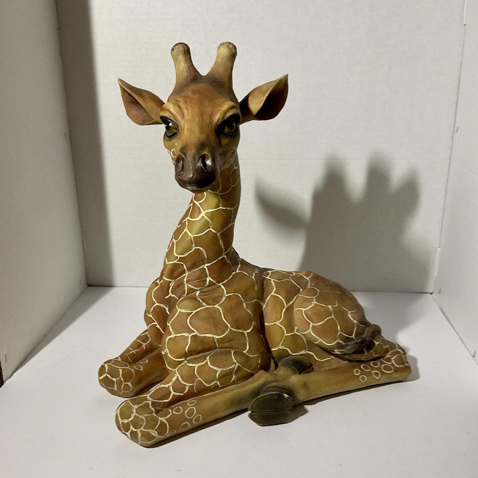 MINT Vtg 1970s Marwal Chalkware Giraffe Sculpture Hand Painted Mid Century Large