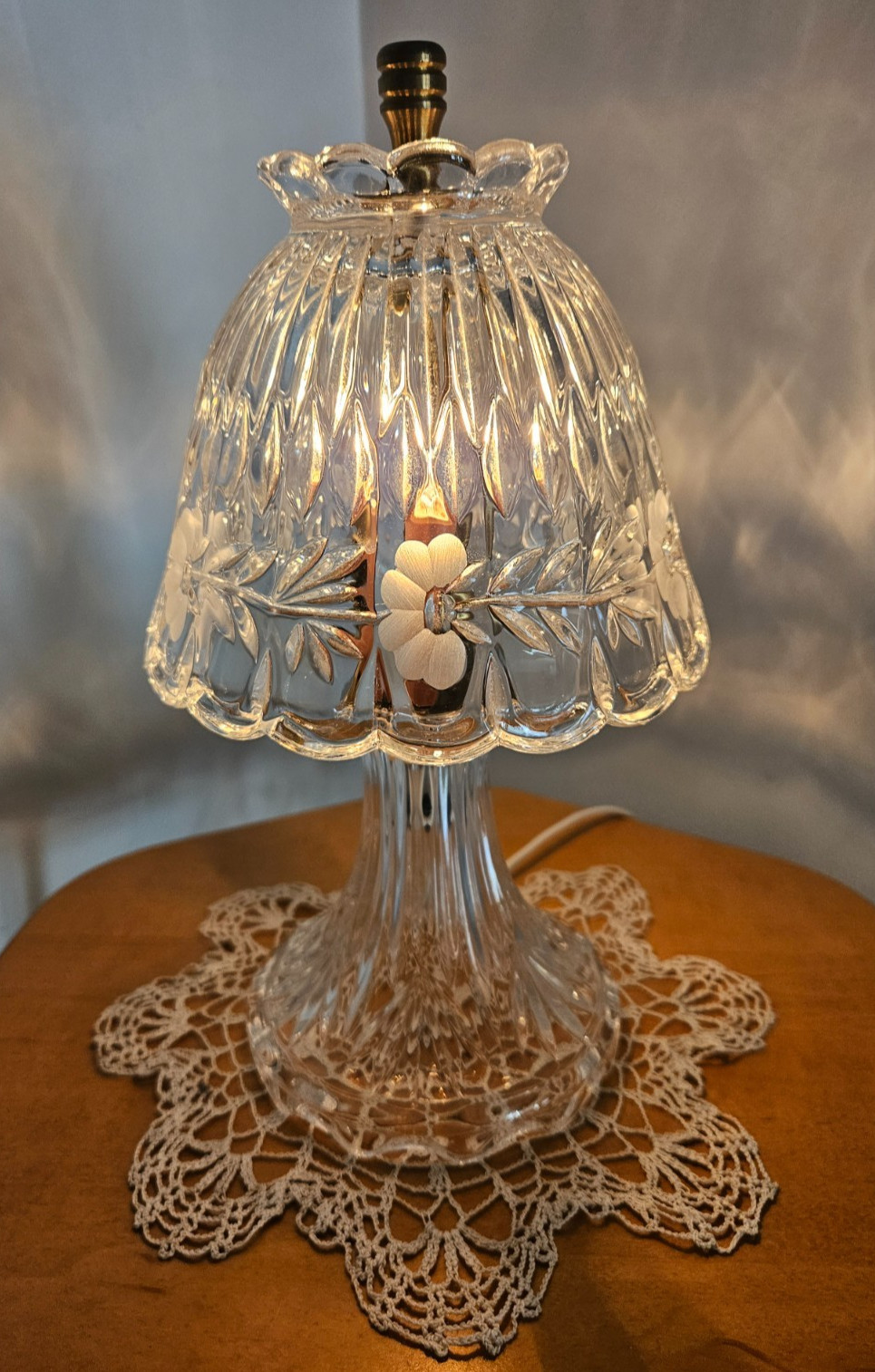 Vintage Princess House Heritage 24% Lead Crystal Boudoir Table Lamp