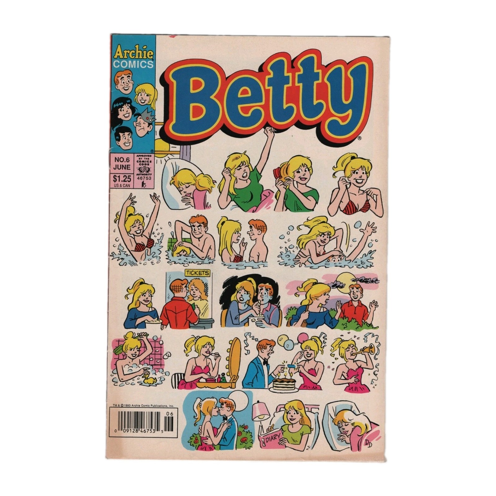 Betty #6 Newsstand Variant Bikini DeCarlo GGA  1993 Archie Comic Good Girl Art
