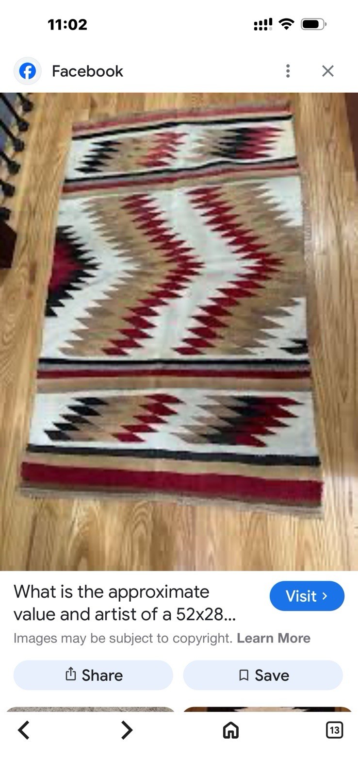 This item is a collectible Native American Navajo rug. This item is a collectible Native American Navajo rug.