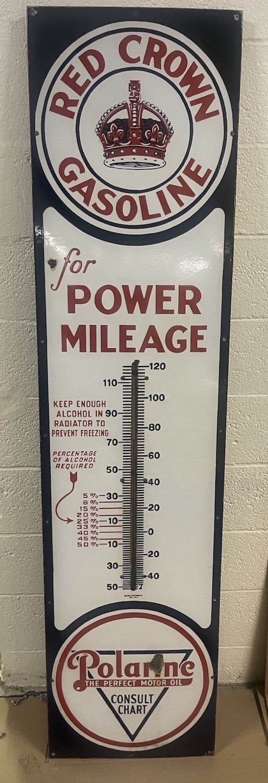 Replacement 27” Thermometer Tube for Large 6’ Red Crown and Mail Pouch Tube only