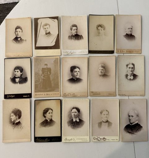 15 Antique Victorian Women Cabinet Card Photos 1880s 1890s Portraits Fashion