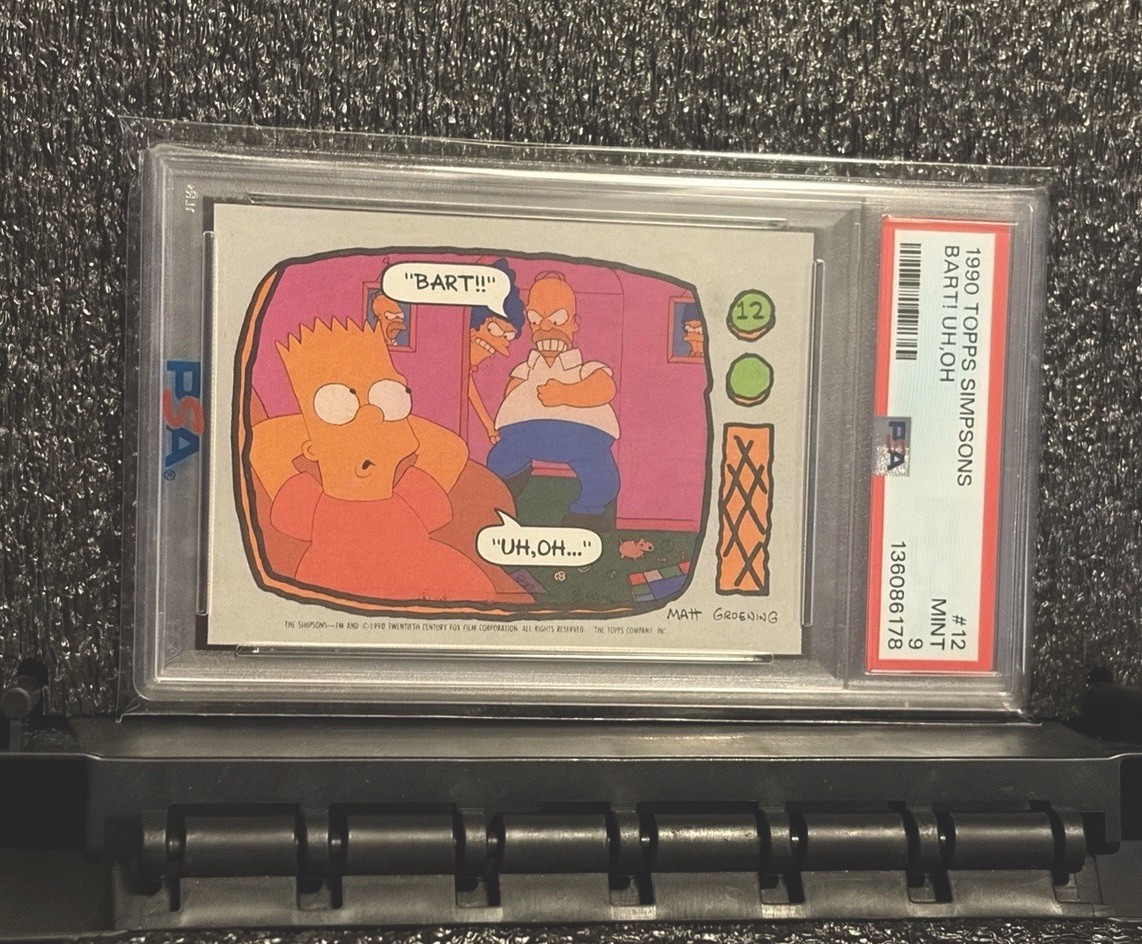 1990 Topps Simspons #12 Bart Uh, Oh PSA 9 MINT 💎 