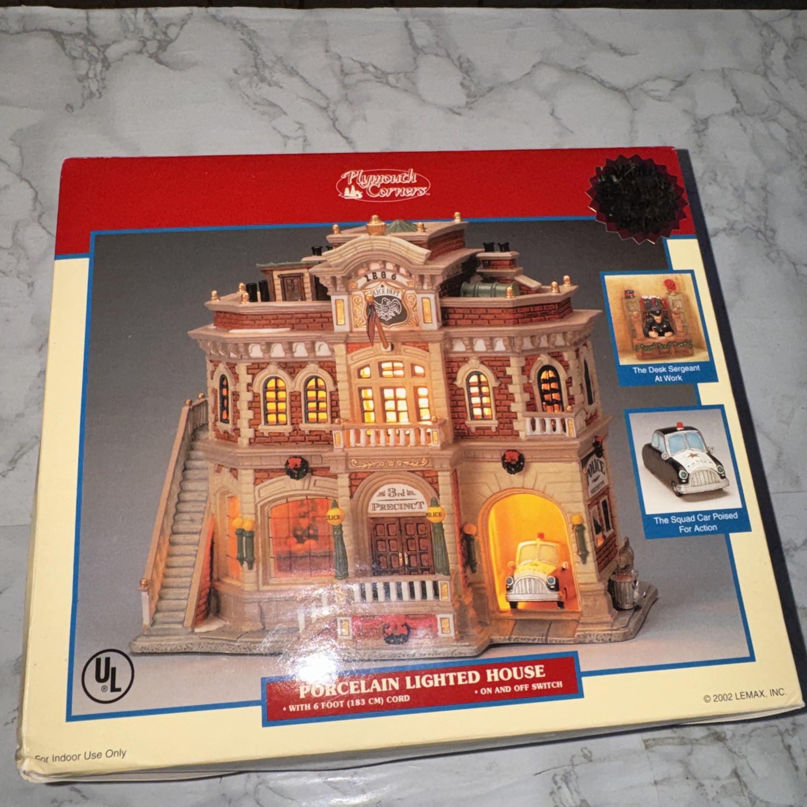 2002 Lemax Christmas Village 3rd Precinct Police Station W/Box 25759S  READ