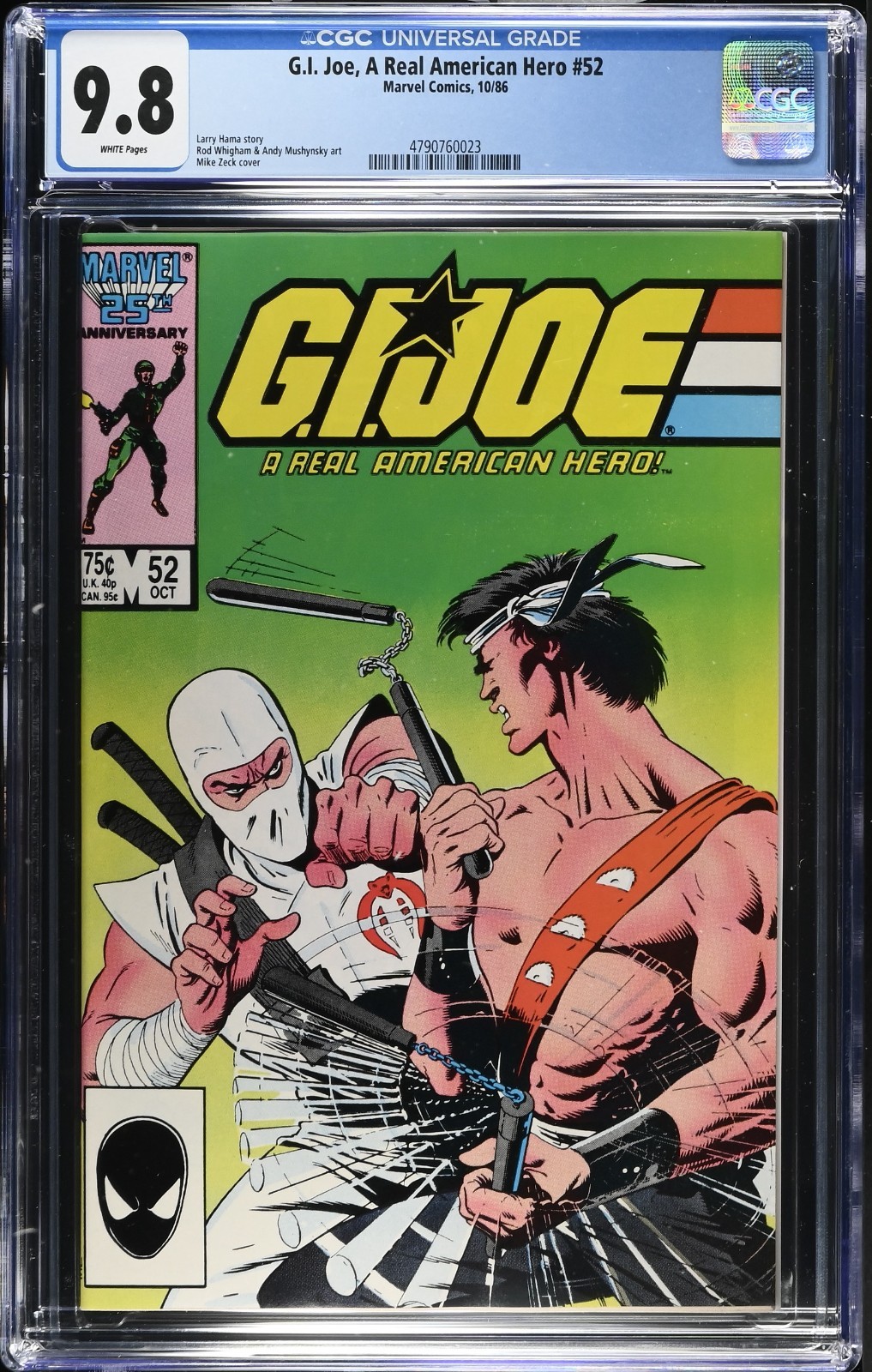 G.I. Joe, A Real American Hero #52 CGC 9.8 Marvel Comics 1986
