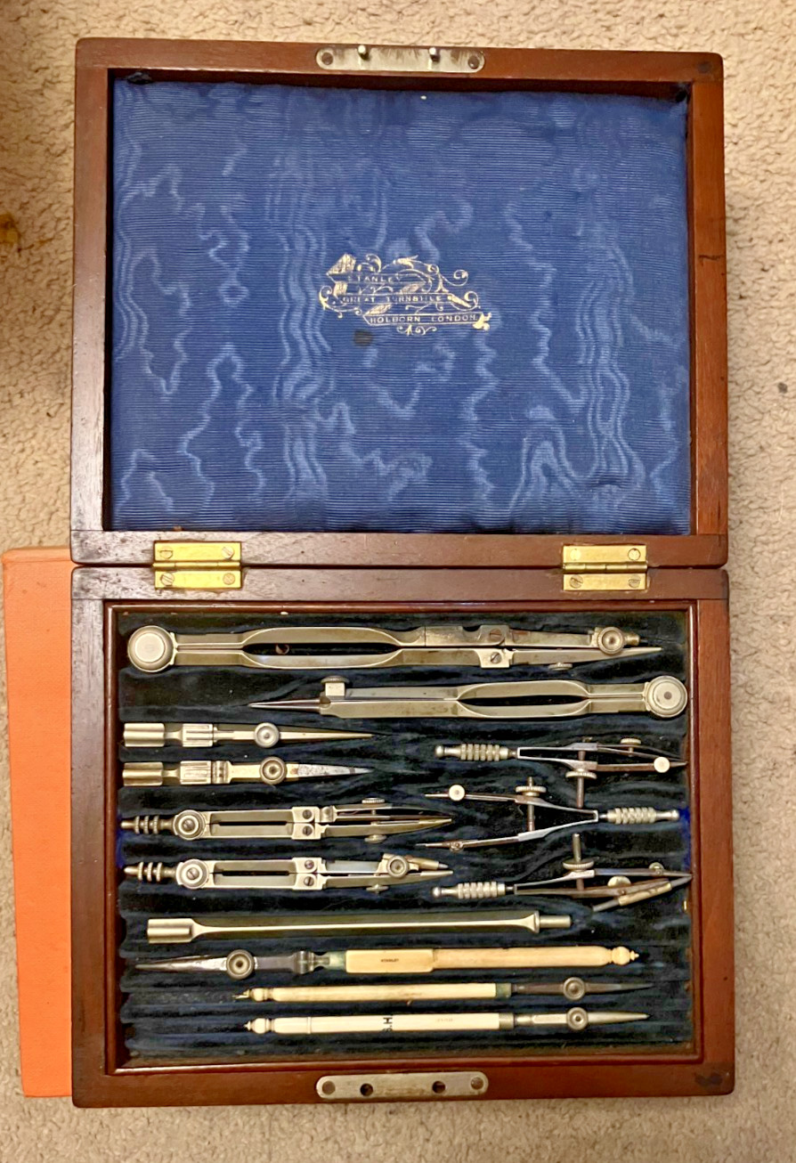Antique Victorian Stanley Architects Drawing Instrument Set Draughtsman Boxed Antique Victorian Stanley Architects Drawing Instrument Set Draughtsman Boxed