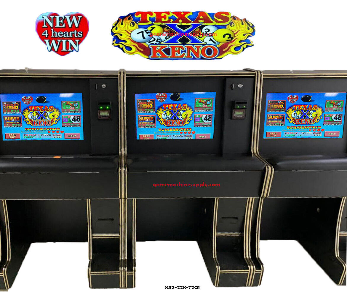 (NEW) Texas Keno 4-Heart Bonus Game Machine with Wide 22