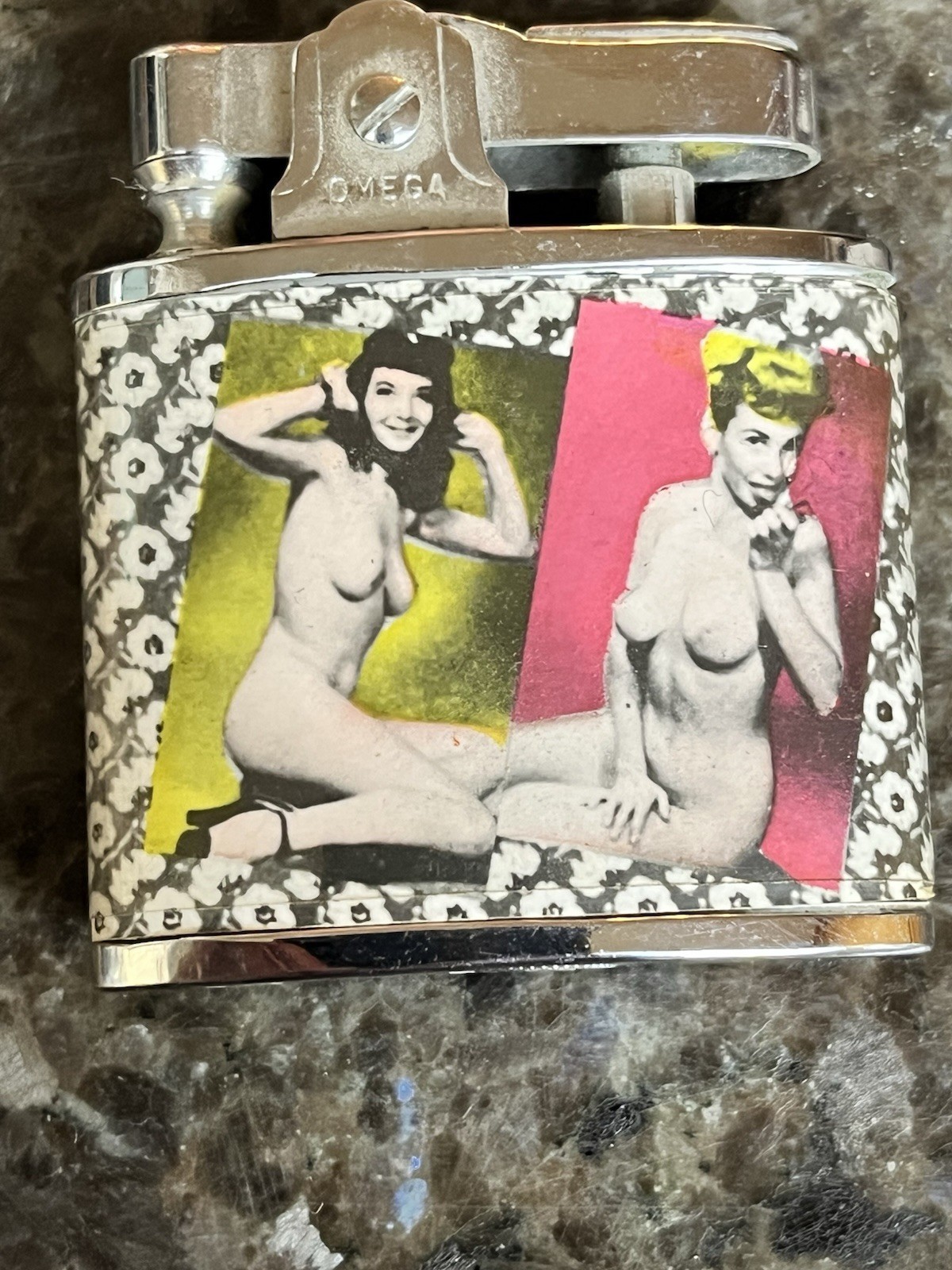 Bright Vintage 1950’s Omega Four Image Pinup Burlesque Bikini Model Nude W/ Box