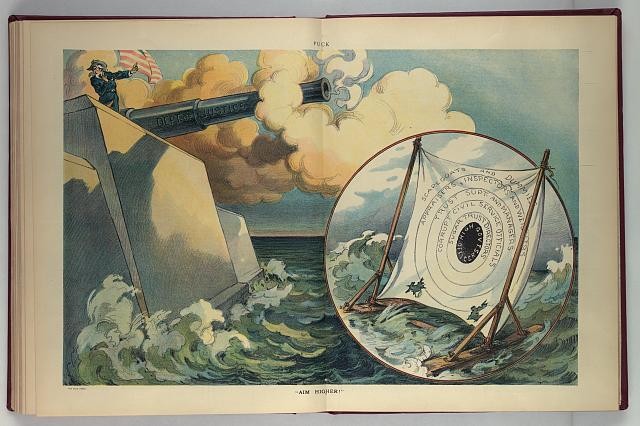 Puck New York 1909 Uncle Sam Dept of Justice Sugar Trust Cartoon Illustration
