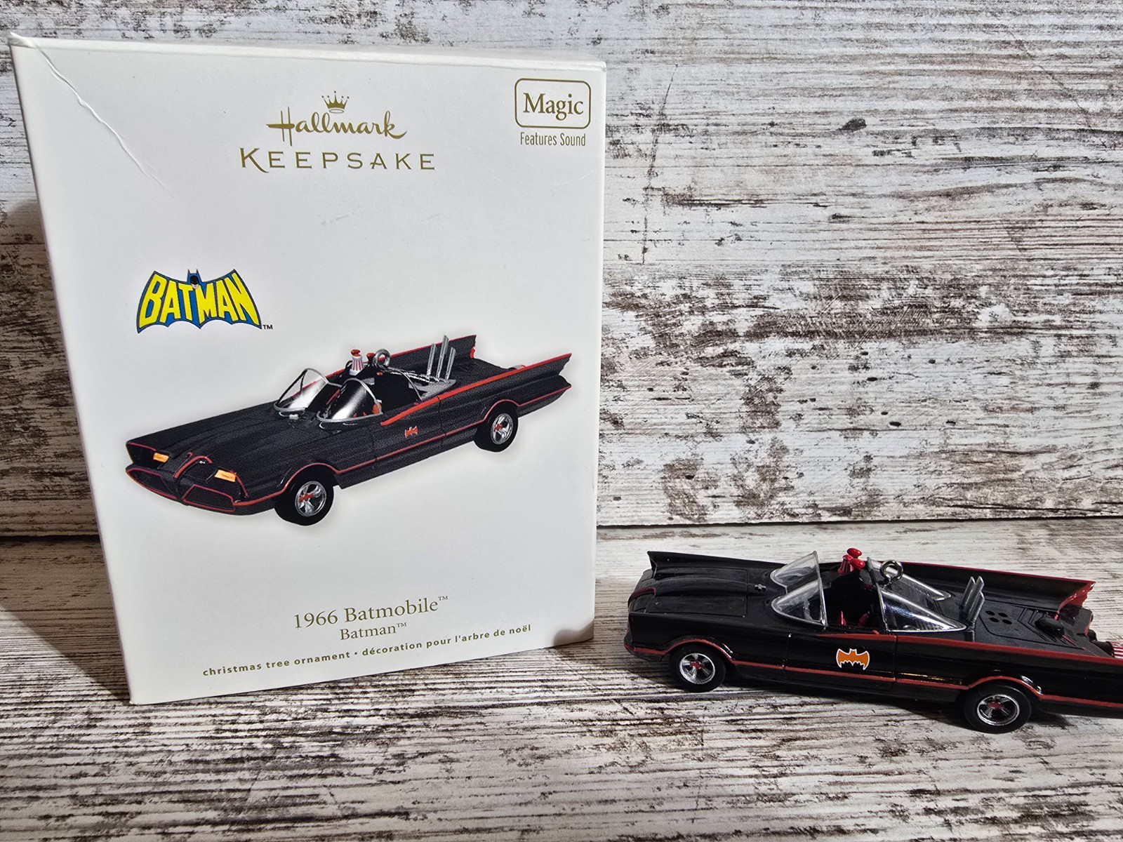 2011 Hallmark Keepsake 1966 Batman Batmobile Magic Ornament w/ Box Excellent 2011 Hallmark Keepsake 1966 Batman Batmobile Magic Ornament w/ Box Excellent