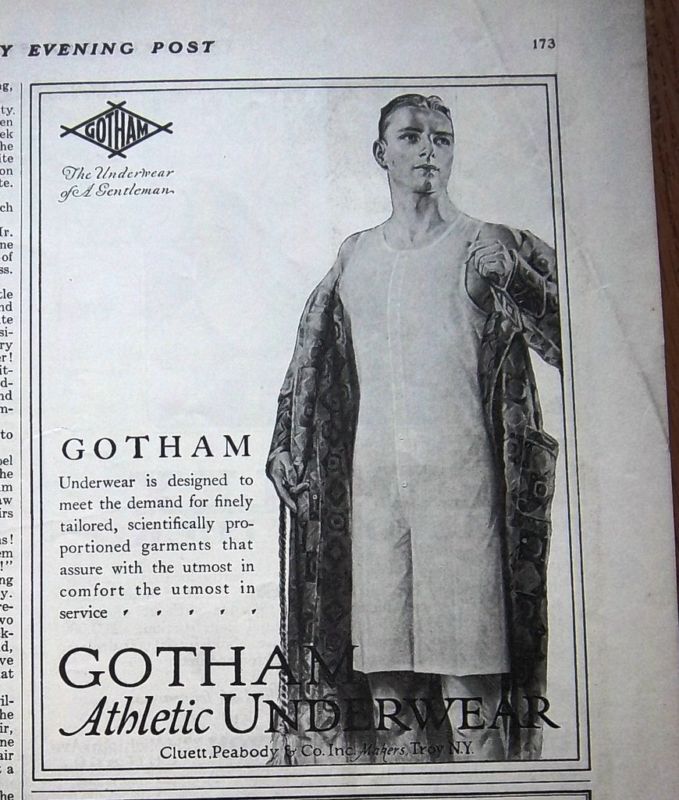 1922 GOTHAM Men's Athletic Underwear Ad