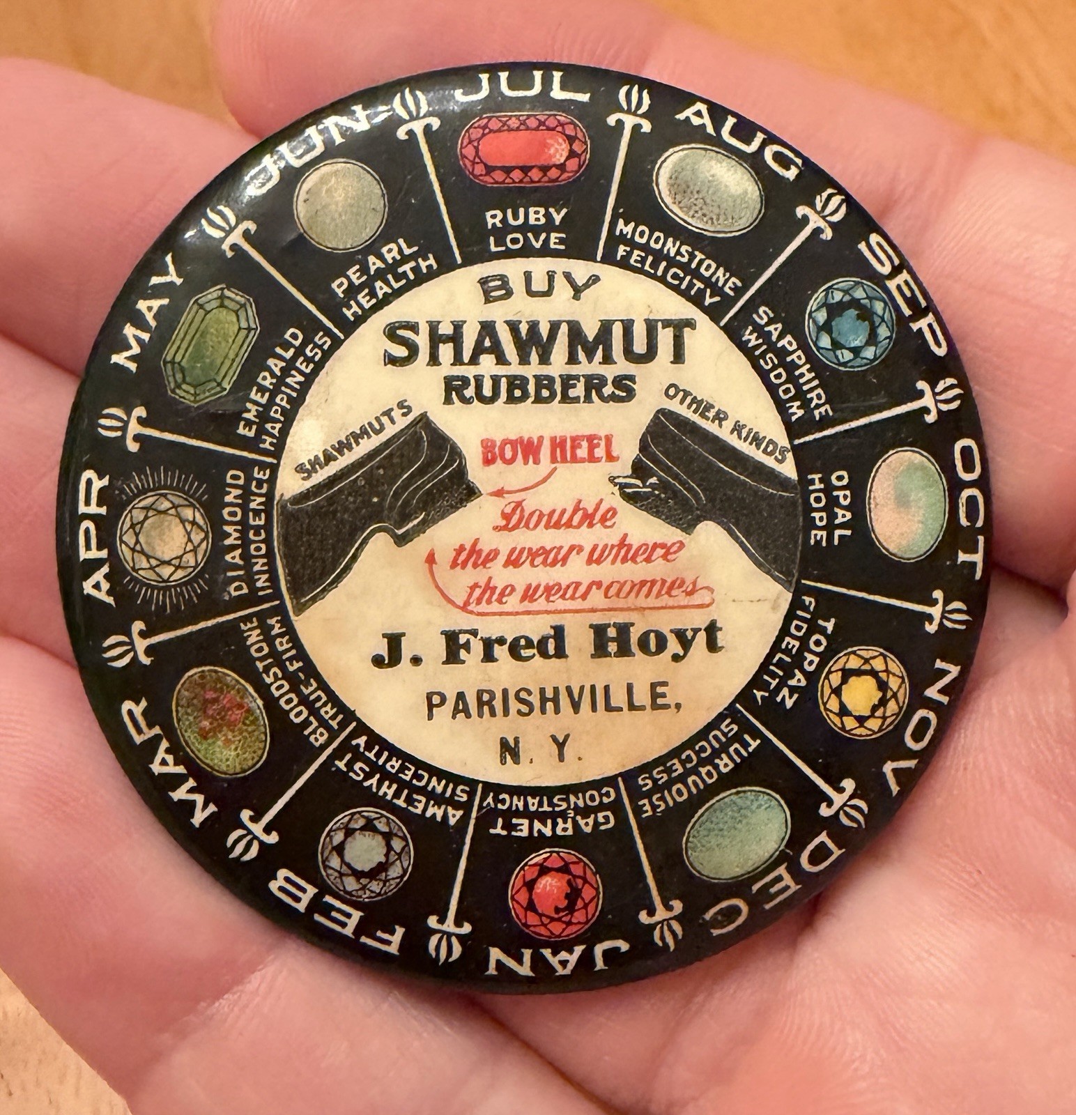 SHAWMUT RUBBERS J Fred Hoyt Parishville, NY New York POCKET MIRROR Advertising