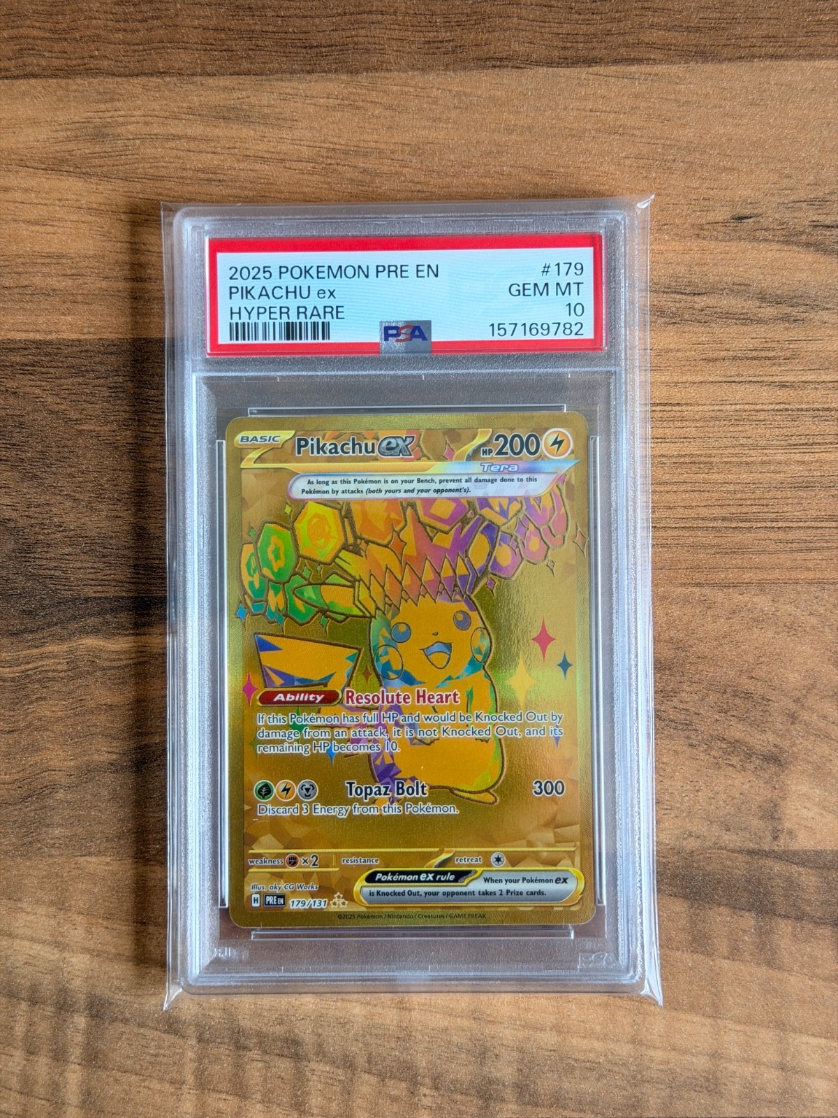 Pokemon TCG PSA 10 Pikachu ex 179/131 Sv: Prismatic Evolutions Gold Hyper Rare Pokemon TCG PSA 10 Pikachu ex 179/131 Sv: Prismatic Evolutions Gold Hyper Rare
