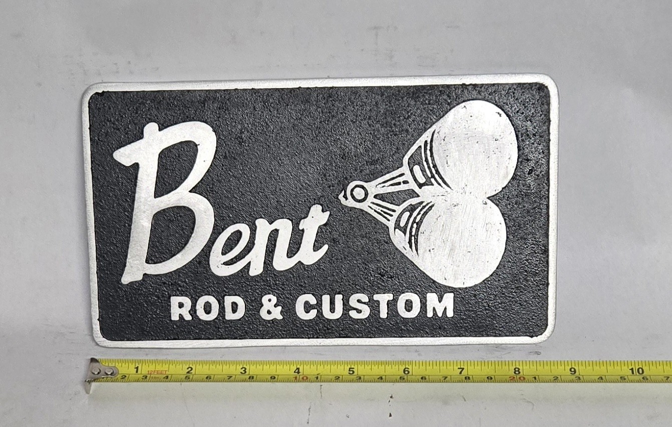 Cast Aluminum Car Club Plaque BENT ROD & CUSTOM Cast Aluminum Car Club Plaque BENT ROD & CUSTOM