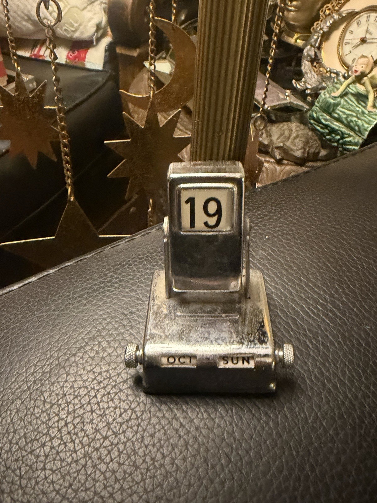Vintage Metal Perpetual Flip Calendar 50's Chrome Souvenir 