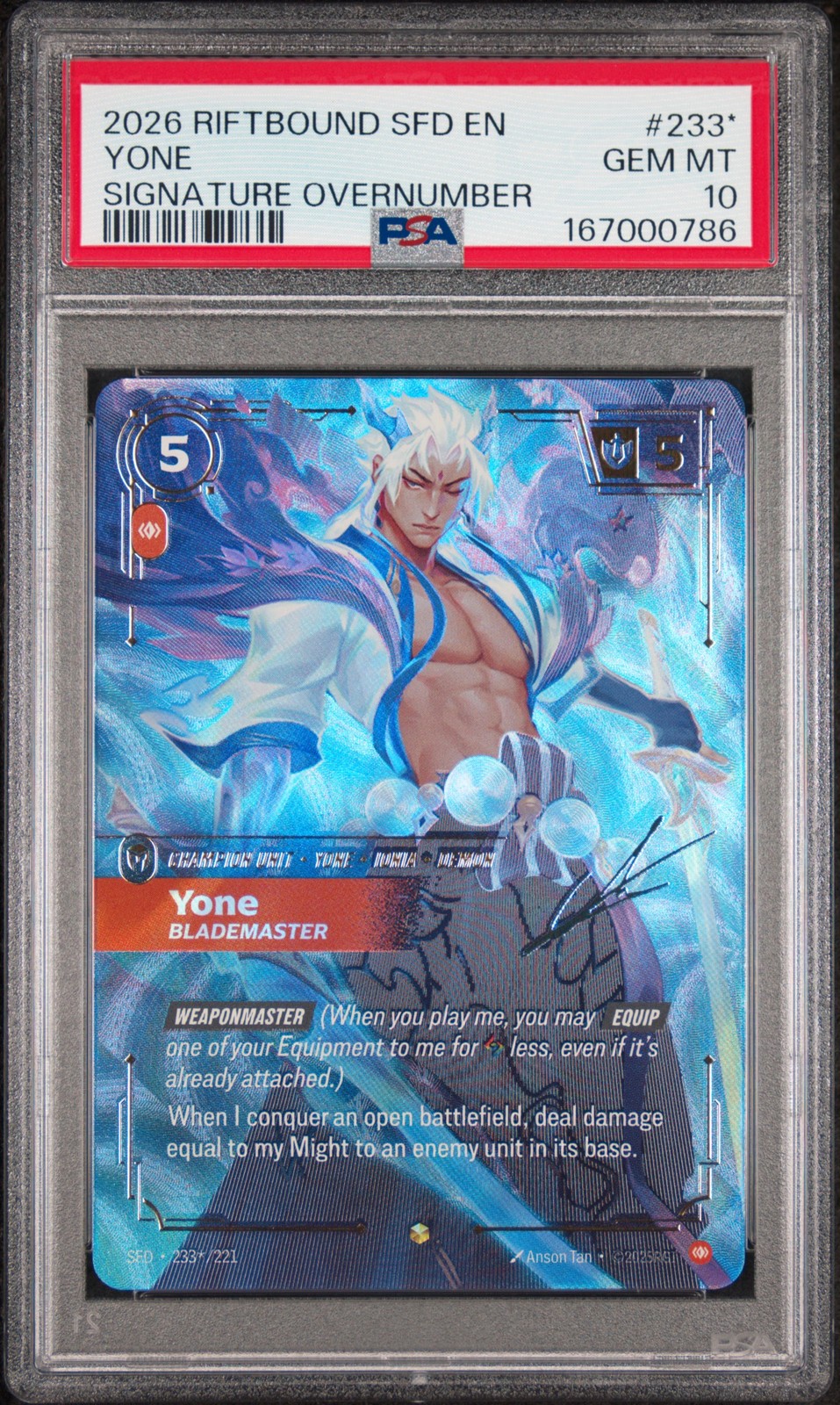 2026 RIFTBOUND: LEAGUE OF LEGENDS SFD-SPIRITFORGED YONE - BLADEMASTER PSA 10
