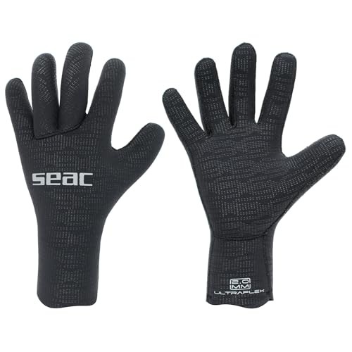 SEAC Ultraflex Diving Gloves Spearfishing & Freediving Neoprene, Black SEAC Ultraflex Diving Gloves Spearfishing & Freediving Neoprene, Black