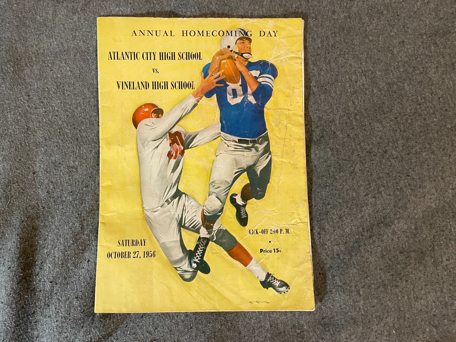 1956 Atlantic City vs Vineland NJ High School Football Program Vintage