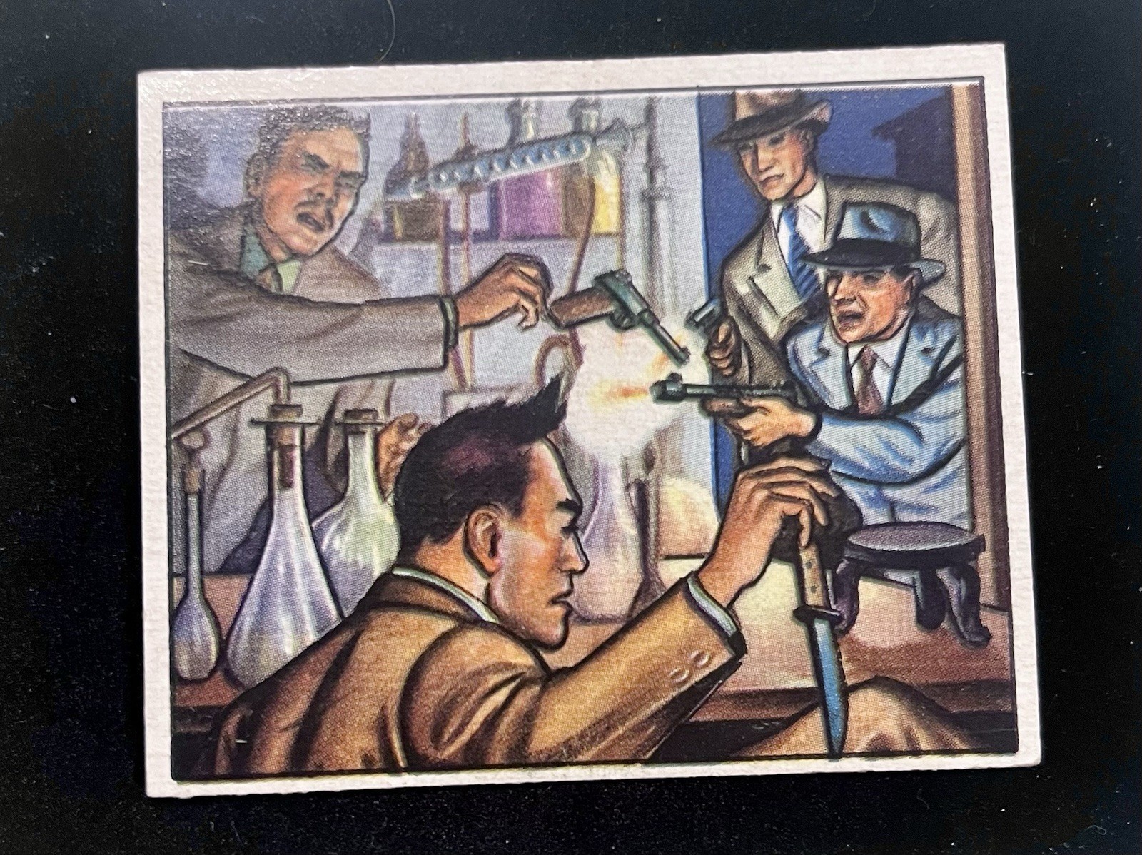 1950 Bowman Wild Man Raiding German Laboratory Second Series #71 Nice Card