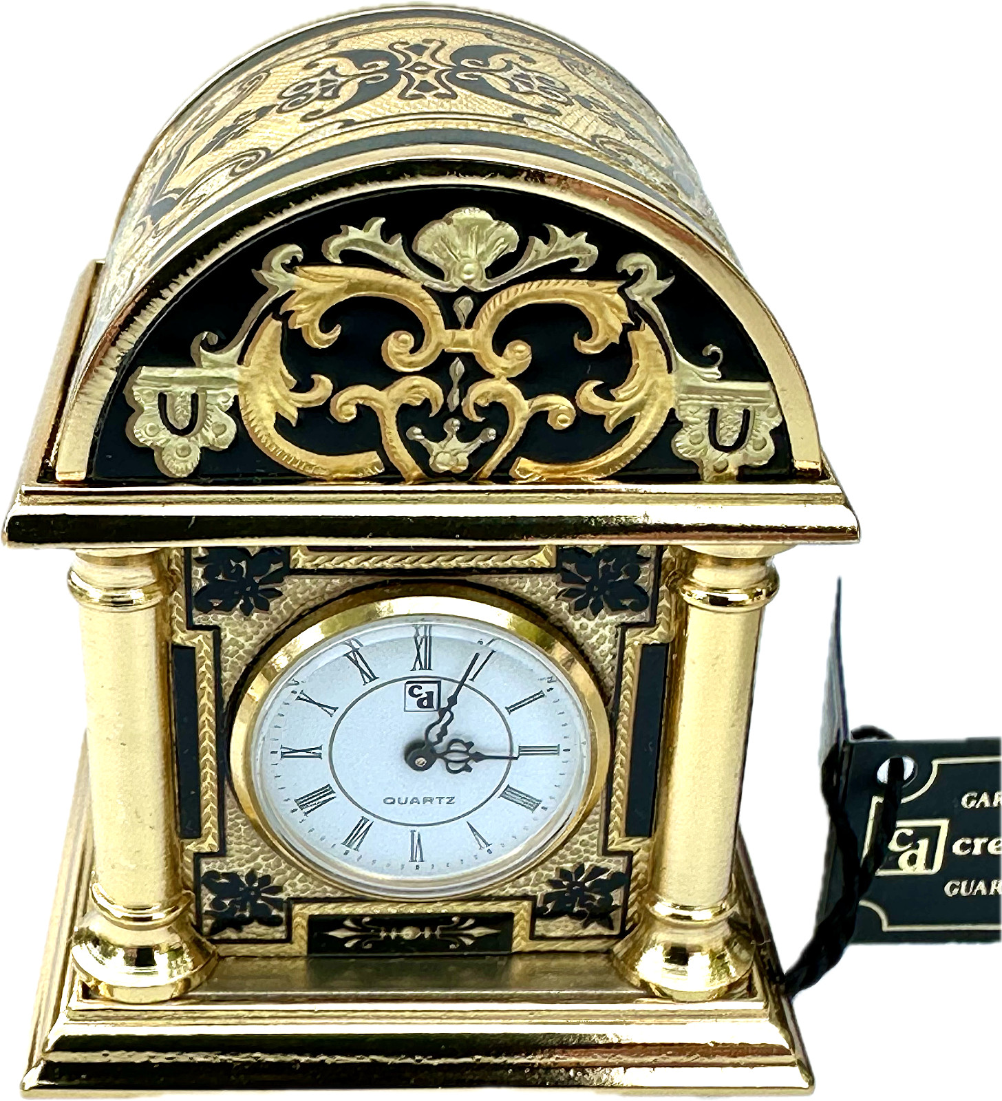 Miniature Mental Carriage Clock 24K Gold Trim Credan, S.A Toledo Spain BRAND NEW Miniature Mental Carriage Clock 24K Gold Trim Credan, S.A Toledo Spain BRAND NEW